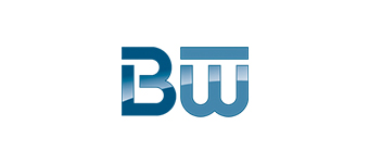 The logo features the letters "BW" in a modern, stylized blue font, with a gradient effect giving it a glossy appearance.